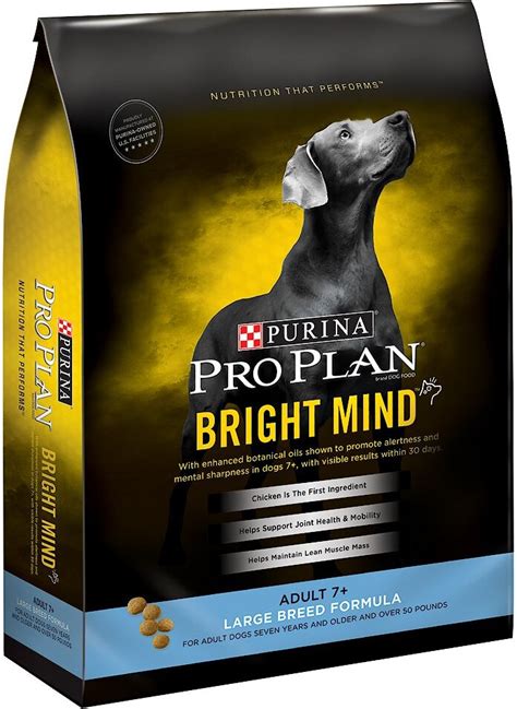 Purina pro plan bright mind. Purina® Pro Plan® BRIGHT MIND™ was created out of proprietary research that shows enhanced botanical oils provide an e˜cient fuel source for the brain in dogs age 7 and older – helping naturally nourish their minds to help them think more like they did … 