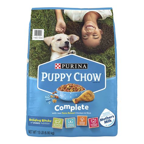 Purina puppy chow complete. That's why every bite of Purina® Puppy Chow® complete brand puppy food is formulated to help support puppies from the inside out. Plus, every bowl contains a taste, texture, and variety that puppies love so that you can be sure he is getting all of the nutrients he needs at every meal. 100% + DHA: complete & balanced, contains 100% of … 