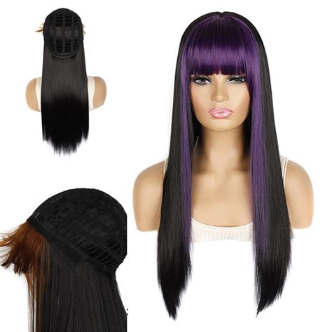 Purple Black Wig - Etsy