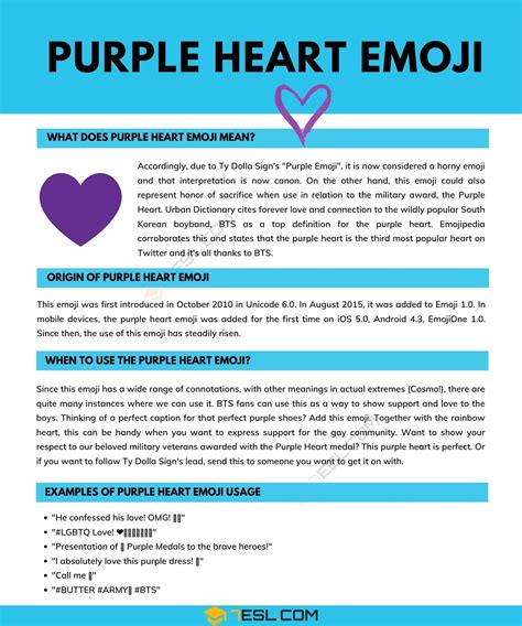 Purple Heart Emoji Meaning Urban Dictionary