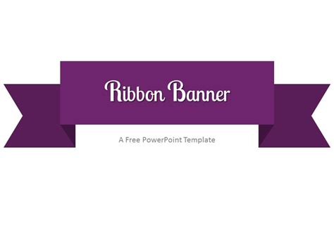 Purple Ribbon Banner Powerpoint Template Presentationgo