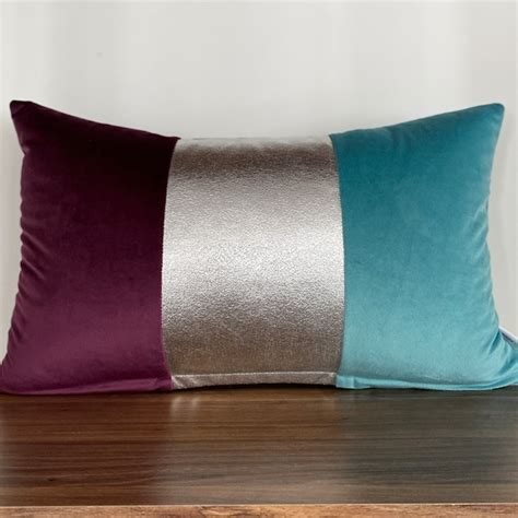 Purple VELVET Pillowsilver Pillow Coversilver Lumbar Pillow - Etsy