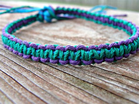 Purple and Blue Green Woven Hemp Bracelet Etsy Hemp bracelet