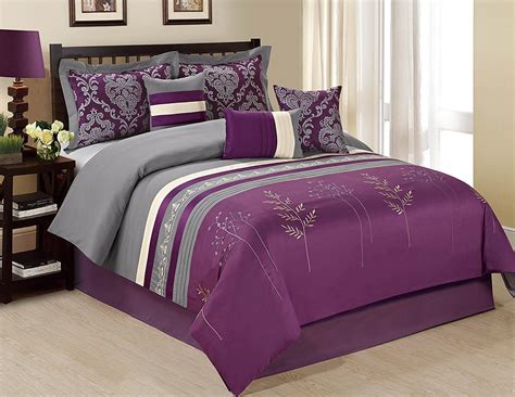 Purple and gray comforter set. Things To Know About Purple and gray comforter set. 