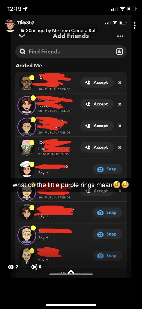Purple ring around snapchat bitmoji not friends. The only time your Bitmoji shows up on Snapchat is when you have wholly entered the chat and the other user in the chat. This will be the only time your Bitmoji can be visible to the users. If the other user is not in the chat, then there is no way of them seeing your Bitmoji. Your Bitmoji also shows up when your half-swipe has failed. 