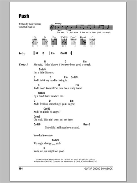 Push matchbox 20 chords. Learn how to play Push by Matchbox 20 on guitar with chords and tabs. See the song lyrics, chord diagrams, and different versions of the song. 