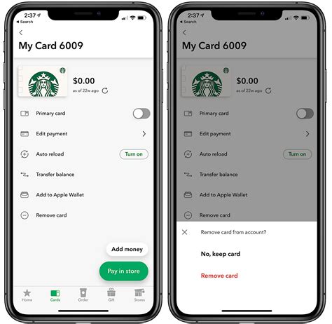 Put Starbucks Gift Card On App