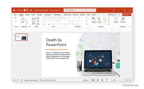 Put a powerpoint in apa format