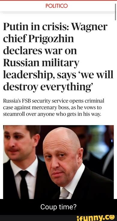 Putin in crisis as Wagner chief Prigozhin declares war on Russian military leadership