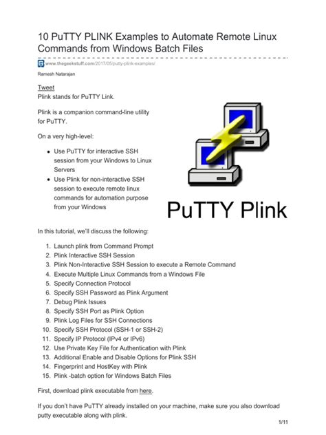 Putty plink script examples.  7. May 15, 2017 · Plink stands for PuTTY L...