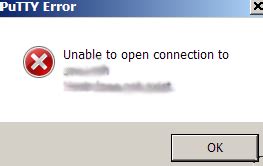 Putty unable to open connection access is denied.  When I open PuTTY, I put...