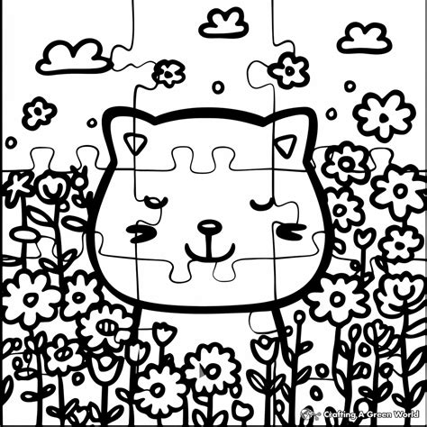 Puzzle In Childrens Coloring Book