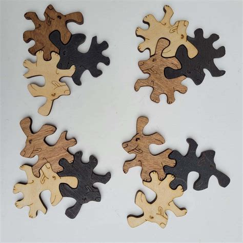 Puzzle Puppies 12 Piece Wooden Tessellation Puzzle