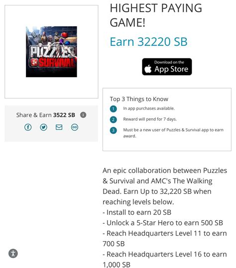 Puzzles and survival level 31 swagbucks. Swagbucks: The Web's Premier Destination for Free Rewards. Watch videos, search the web, complete surveys and shop to earn SB to redeem for rewards. Check out the guide, sidebar and posts to get started. Post, Comment, or join our Discord to discuss all 