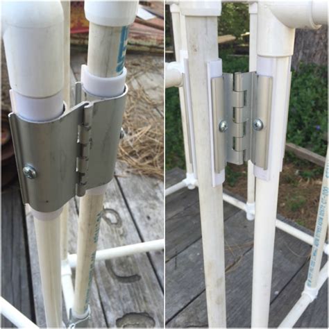 Pvc pipe gate hinge.  Manufactured for plumbing applications, PVC has gained traction...