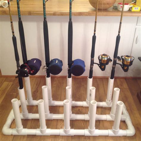 Pvc rod holders for garage. Jun 20, 2019 · Never again, thanks to this slick snap-in, snap-out storage rack, made from PVC pipe. For 1/2-in.-diameter iron pipe, use 3/4-in. PVC, and for 3/4-in.-diameter pipe use 1-in. PVC. To make the rack, cut 2-in. lengths of PVC, and with a hacksaw or band saw, slice them lengthwise about 3/16 in. past the diameter's center line. This creates the ... 