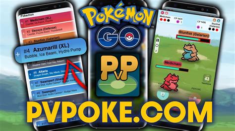 Battle. Select two Pokemon from any league to fight a simulated battle. Customize movesets, levels, IV's, and shields. Battle one Pokemon against an entire league or cup. Explore overall performance or individual matchups against a group of Pokemon. Battle two groups of Pokemon against each other and see a matrix of the results.