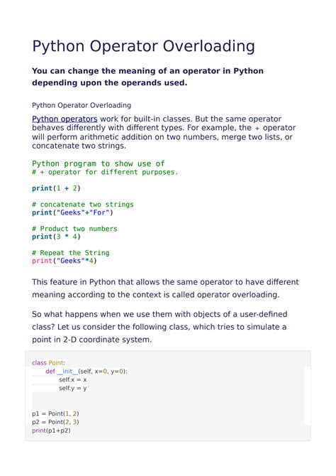 Pybind11 operator overloading.  There are also two alternate macros PYBIND11_OVE...