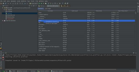 Pycharm profiler own time.  If you have a yappi profiler installed on y...