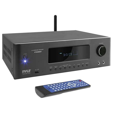 Pyle stereo receivers. Pyle Bluetooth Home PA Mixing Amplifier - 500W Home Audio Rack Mount Stereo Power Amplifier Receiver w/FM Radio, Digital LED Display, USB/AUX/Mic, Optical/Coaxial, AC-3, 70V/100V Output - PMX3500PH 4.2 out of 5 stars 222 