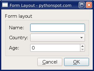 Pyqt form layout.  PyQt6 offers a layout manager called QFormLayout, wh...