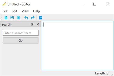 Pyqt qdockwidget.  My approach so far has been: .  See the code for a Text Editor program wit...