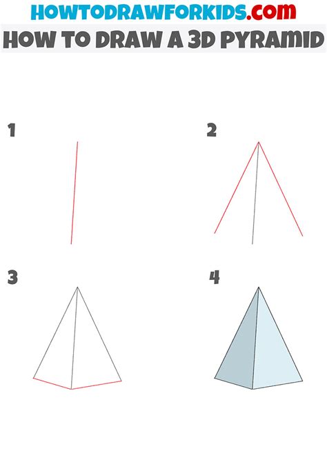 Pyramid Drawing How To Draw A Pyramid Step By Step