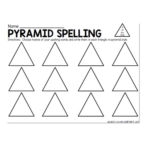Pyramid Spelling Template