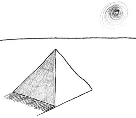 Pyramid drawing Easy, Simple, Step by Step and Line