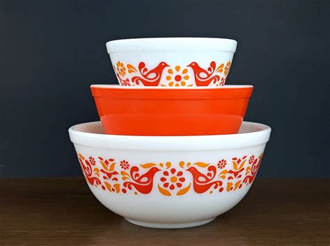 Pyrex friendship mixing bowls. Pyrex Friendship Cinderella Mixing Bowls Set of 4 Vintage 1971 Red Yellow Birds. Pre-Owned. C $340.64. ravs5 (56) 100%. or Best Offer +C $60.57 shipping estimate. from United States 