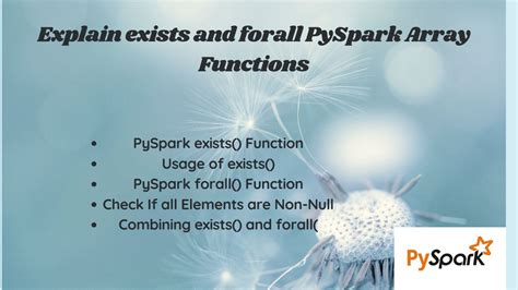 Pyspark array functions. sql.  New Spark 3 Array Functions (exists, fora...
