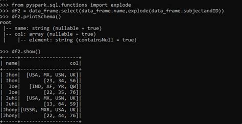 Pyspark explode array into columns.  The explode function in PySpark i...