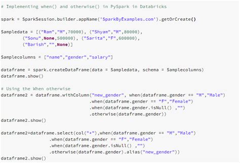 Pyspark when function. 6+' f-strings are really convenient for this. otherwise function i...