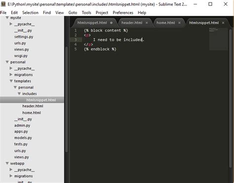Python Django Couldn T Include The Template Stack Overflow