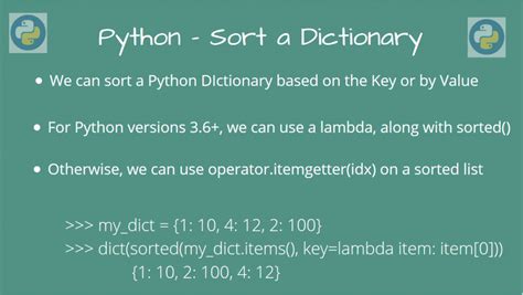 Python Get items in sorted order from given dictionary