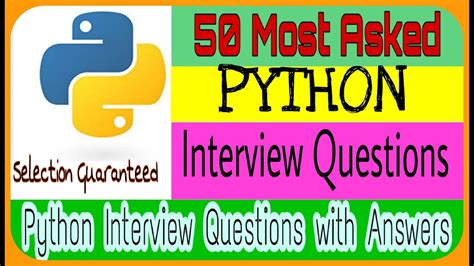 Python Interview Questions and Answers ! Crack Interview with Guarantee YouTube