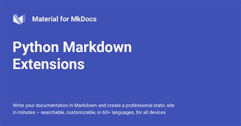 Python Markdown Extensions - Material for MkDocs - GitHub …