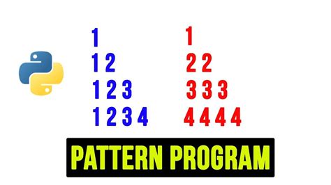 Python Pattern Programs Printing Numbers in Right Triangle Shape
