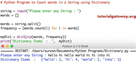 Python Program to Count words in a String using Dictionary Kebut