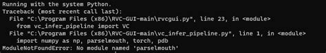 Python RVC-GUI Python hatası sistem belirtilen yolu bulamıyor. 