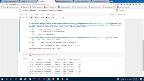 Python Reading xlsx file using jupyter notebook iTecNote