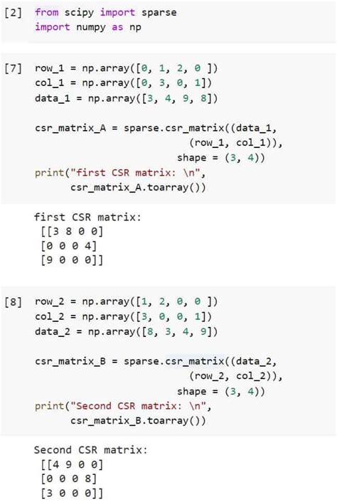 Python Scipy Sparse Csr_matrix - Python Guides