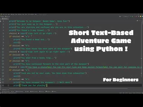 Python Simple Text Adventure YouTube