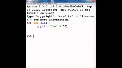 Python clear screen function YouTube.