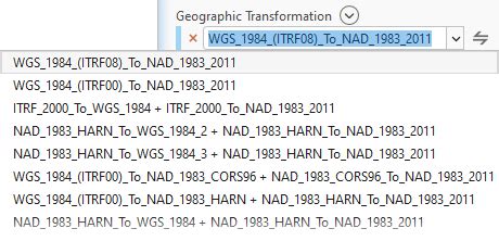 Python convert geo to utm.  All transformations in ArcGIS Pro can be found in the geographic_t...