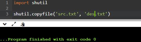 Python copy file without shutil.  copyfileobj (fsrc, fdst[, length]) ¶ Copy the contents ...