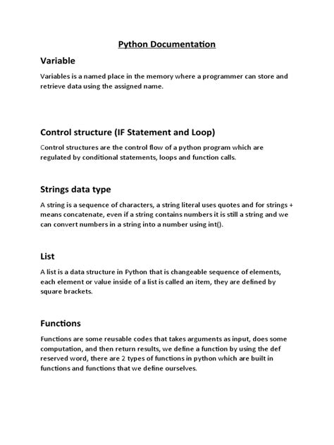 Python documentation pdf.  The only exception are match statements since Pytho...