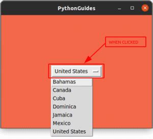 Python dropdown widget.  We will use OptionMenu widget to create a list of options an...