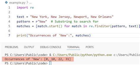 Python find substring in string. finditer() to find all matches.  Learn how to use t...