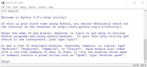 Python help. The help () method is used for interactive use. It's recommended to try it in your interpreter when you need help to write Python program and use Python modules. Try these on Python shell. If string is passed as an argument, name of a module, function, class, method, keyword, or documentation topic, and a help page is printed. If string is ... 
